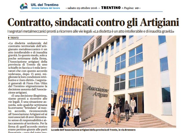 Contratto, sindacati contro gli artigiani IMM