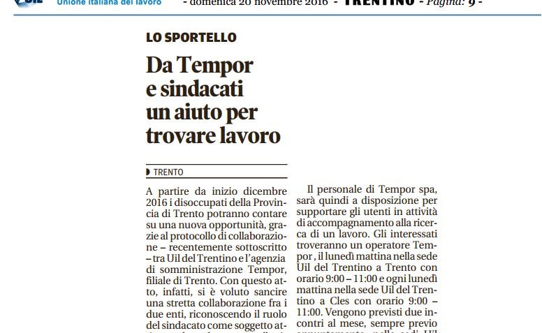 Da Tempor e sindacati IMM