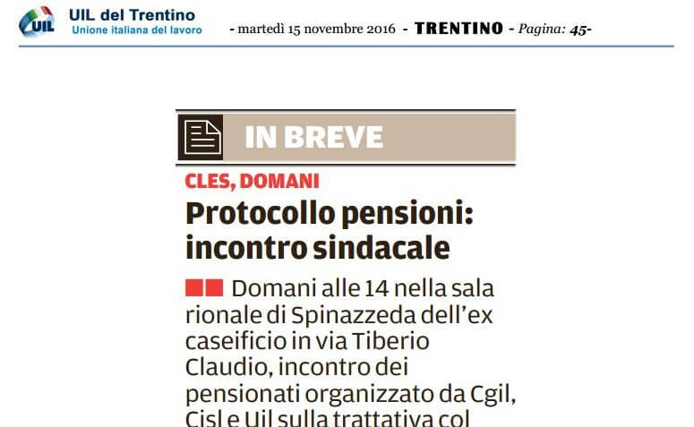 Protocollo pensioni IMM
