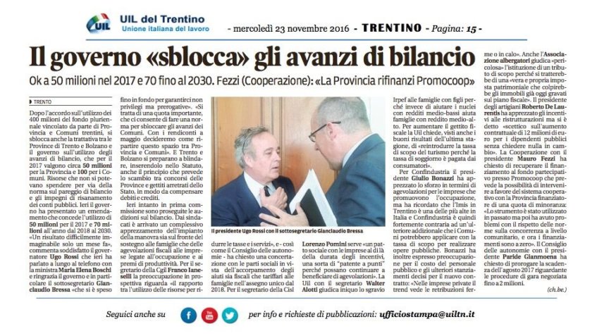 avanzi di bilancio
