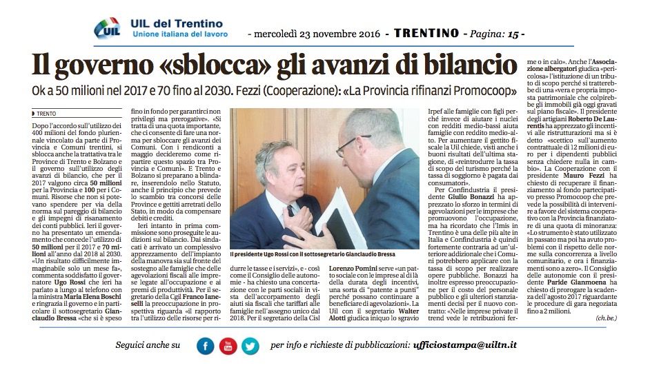 avanzi di bilancio